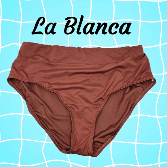 La Blanca Womens Swim Suit Bottoms Sz 18W Highwasted Clay Color High Cut Leg - Picture 1 of 13